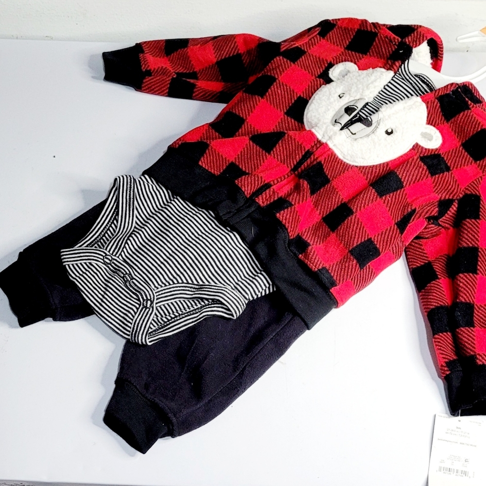 Just One You Carters Baby Boy 3 Piece set Holidays Sleepwear